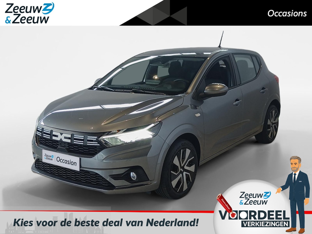 Dacia Sandero - 1.0 TCe 90 Expression *Navigatie*Parkeersensoren*Airco*Cruise Control*Carplay*Zeer nette a - AutoWereld.nl
