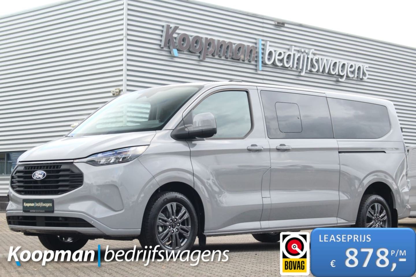 Ford Transit Custom - 2.5 PHEV 233pk L2H1 Limited | ZERO emissie-proof | 8-Persoons | Incl BPM |  Stuur + Stoelv - AutoWereld.nl