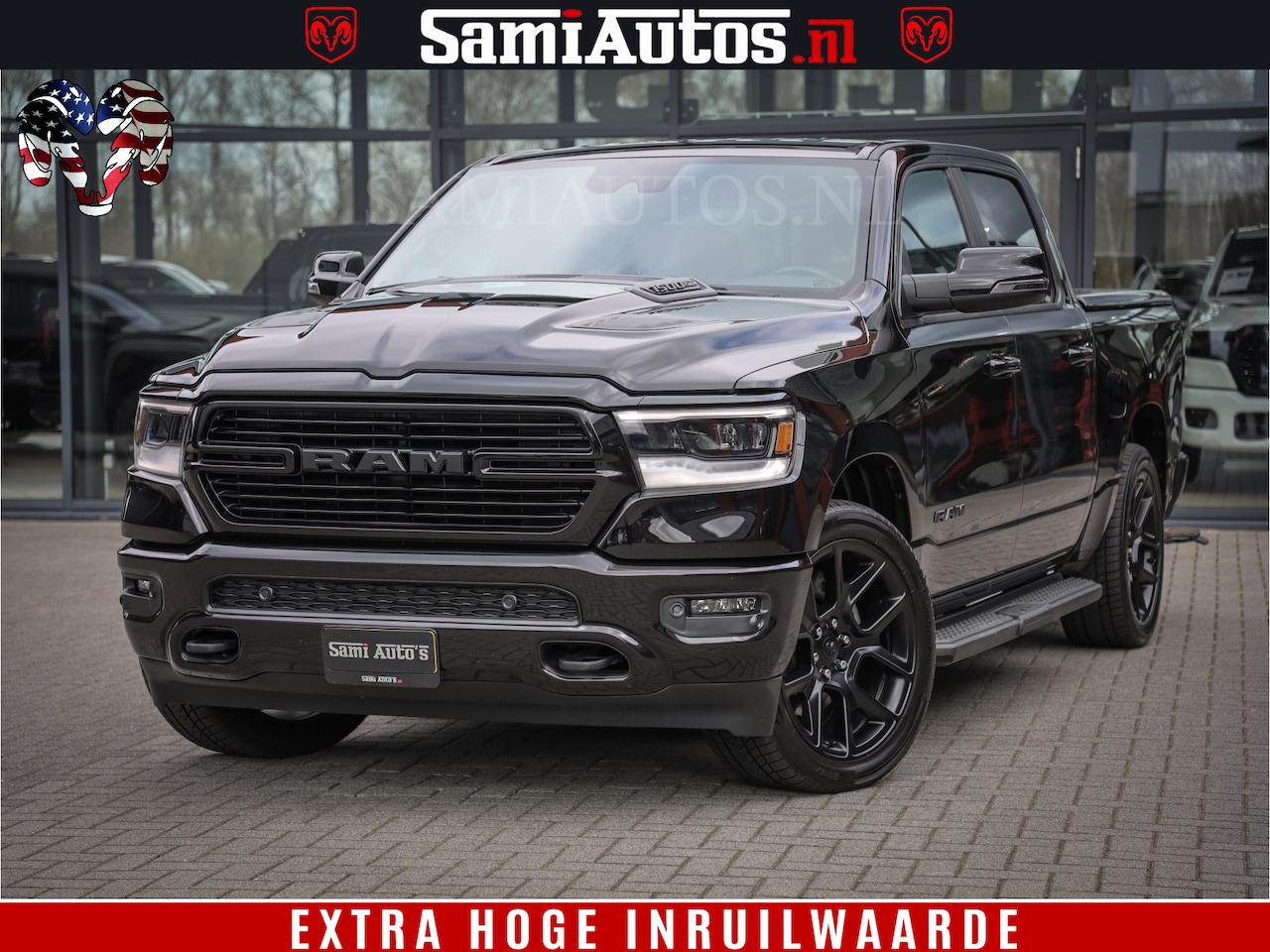 Dodge Ram 1500 - BLACK EDITION | 4X4 5.7 V8 | PRINS LPG | CAMERA | APPLE CARPLAY | 3500KG | 22INCH NIGHT | - AutoWereld.nl