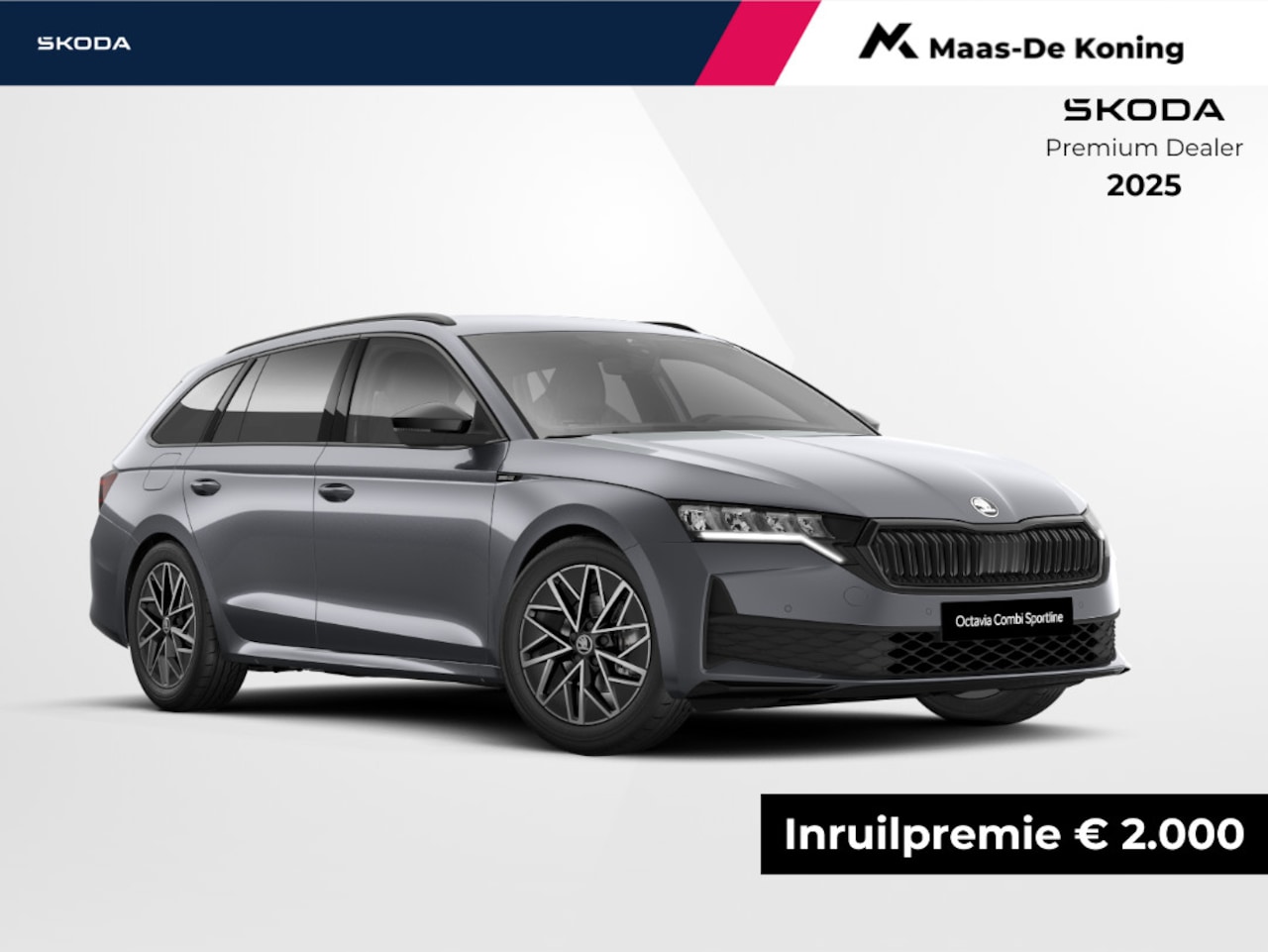 Skoda Octavia Combi - Sportline Tour 1.5 TSI m-HEV 110 kW / 150 PK Combi | Graphite Grey | 2000,- inruilvoordeel - AutoWereld.nl