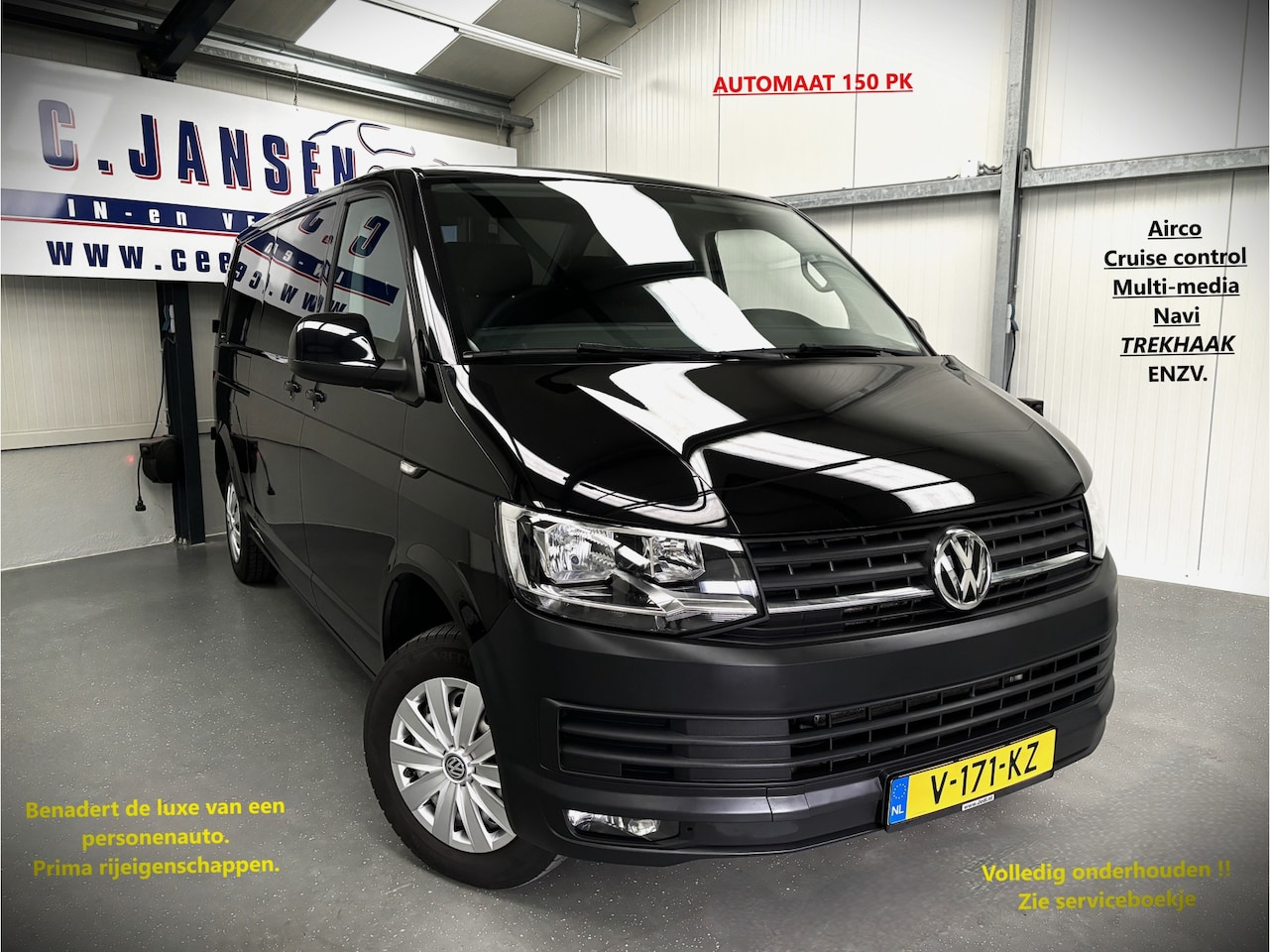 Volkswagen Transporter - 2.0 TDI L2H1 Comfortline Executive PLUS RIJKLAAR !! | 2 zitplaatsen rechtsvoor | Achterdeu - AutoWereld.nl