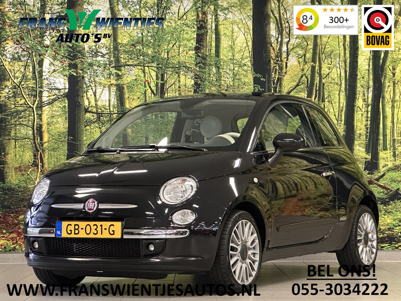 Fiat 500 - 1.2 Lounge | Origineel Nederlands! | Panoramadak | Parkeersensoren | Blue&Me | Airconditio - AutoWereld.nl