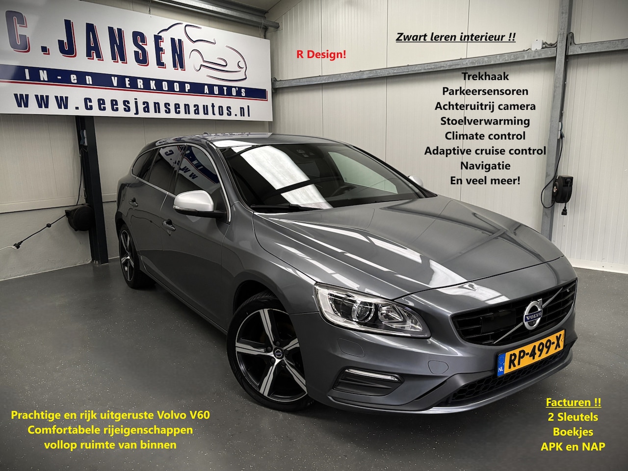 Volvo V60 - 2.0 T4 Business Sport Intellisafe Pro Line R Design!!! | Achteropkomend verkeer waarschuwi - AutoWereld.nl
