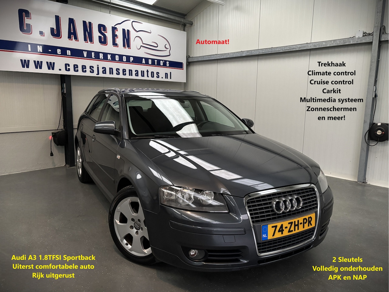 Audi A3 Sportback - 1.8 TFSI Ambition Pro Line AUT. | Airconditioning, volautomatisch | Cruise control | Licht - AutoWereld.nl