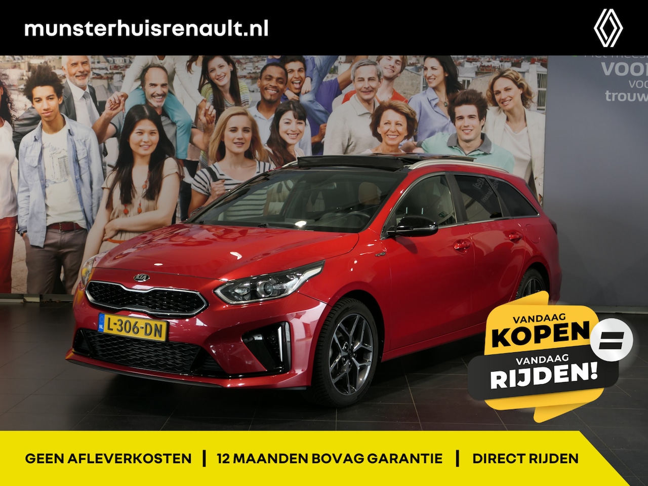 Kia Cee'd Sportswagon - Ceed 1.0 T-GDi GT-Line Edition Afneembare trekhaak, Schuif/Kanteldak, 4s banden - AutoWereld.nl