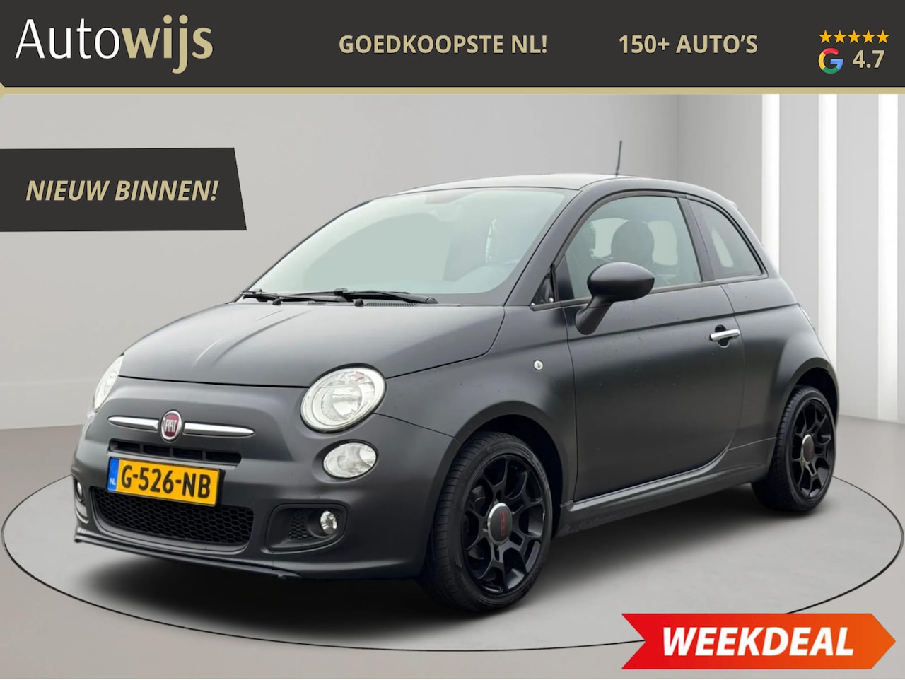 Fiat 500 - 1.2 Lounge|SPORT|Alcantara|Airco|LM-VELG - AutoWereld.nl