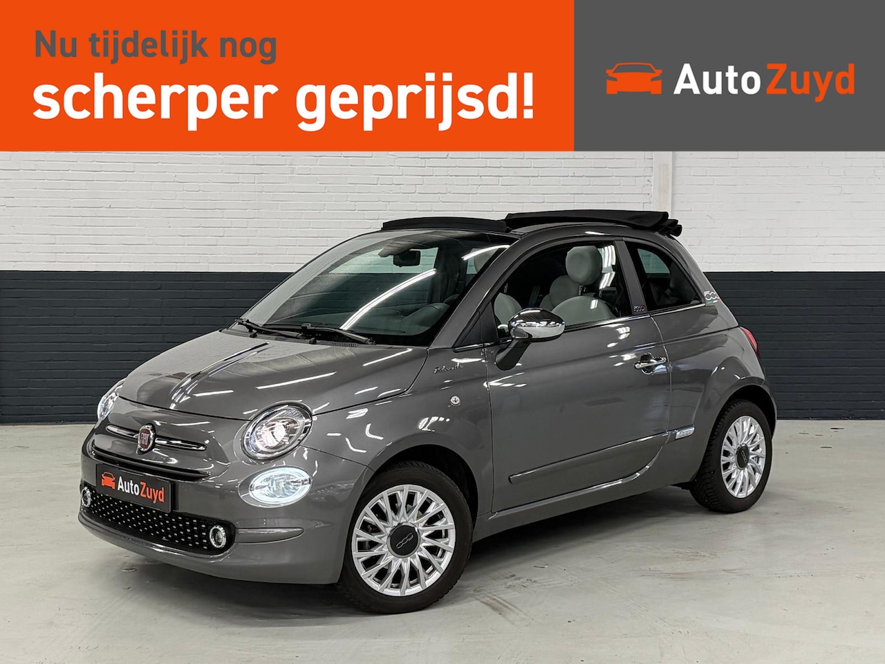 Fiat 500 - 1.0 Hybrid Cabrio Dolcevita / Navi / CarPlay / Leder / Clima - AutoWereld.nl