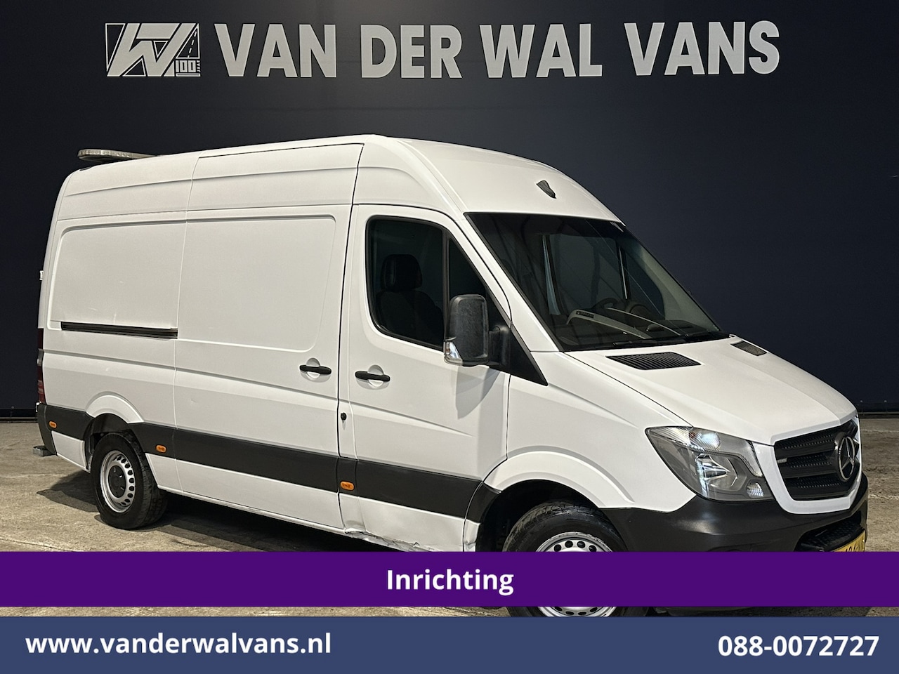 Mercedes-Benz Sprinter - 316CDI 164pk L2H2 Inrichting Euro6 Airco | Cruisecontrol | Chauffeursstoel 2800kg Trekhaak - AutoWereld.nl