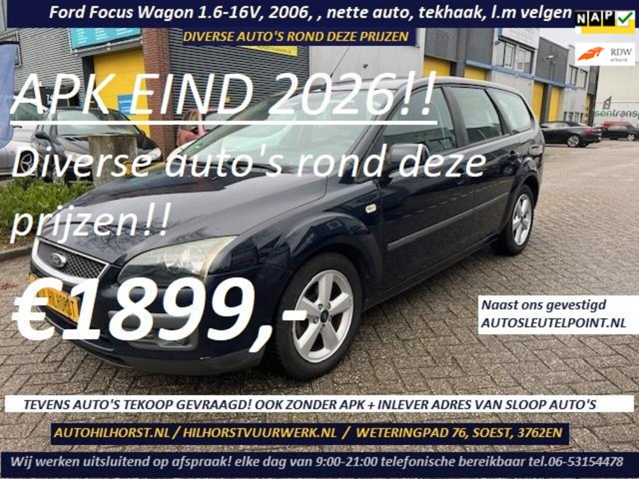 Ford Focus Wagon - 1.6-16V Futura 1.6-16V Futura , Nederlandse auto, apk eind 2026!! diverse apk auto's - AutoWereld.nl