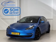 Tesla Model 3 - Performance AWD 75 kWh | FSD Full Self driving | 89% SOH | Performance | Blauw Wrap |