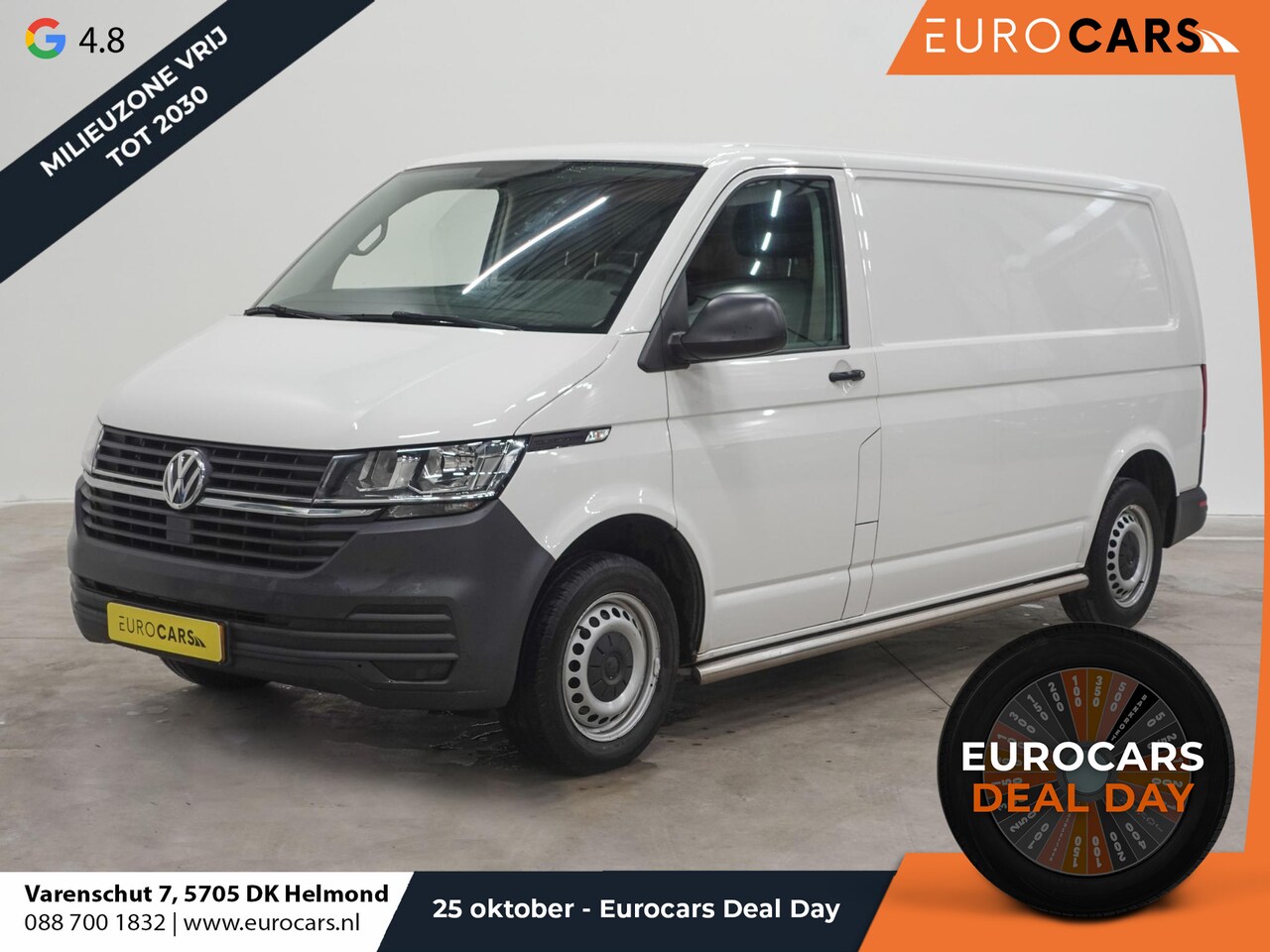 Volkswagen Transporter - 110pk L2H1 T6.1 Airco Leder Radio Bluetooth Achterklep Euro6 - AutoWereld.nl