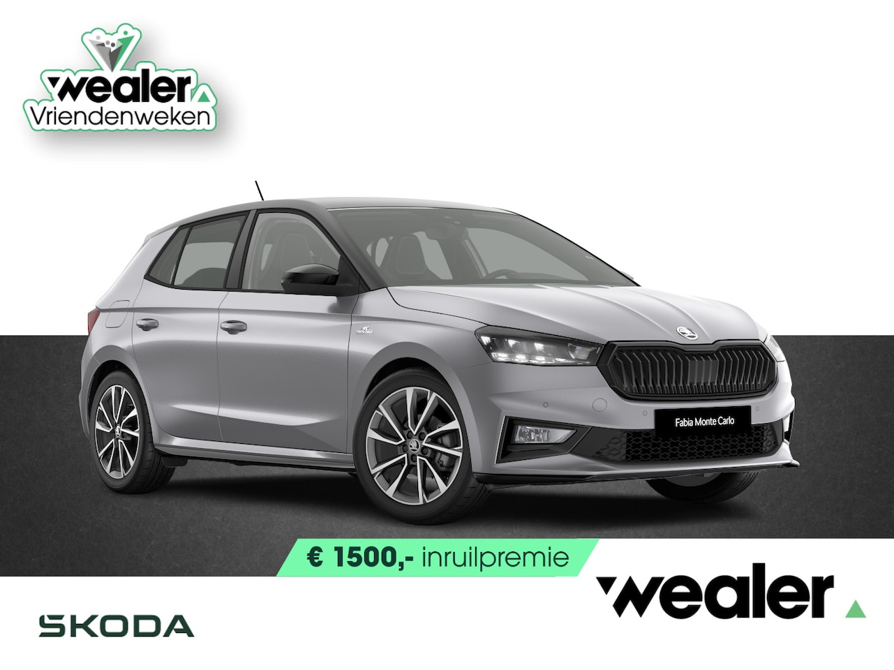 Skoda Fabia - Monte Carlo 1.0 TSI 95 PK | 17" Lichtmetalen velgen | Zwart Dak | Winter pakket | - AutoWereld.nl