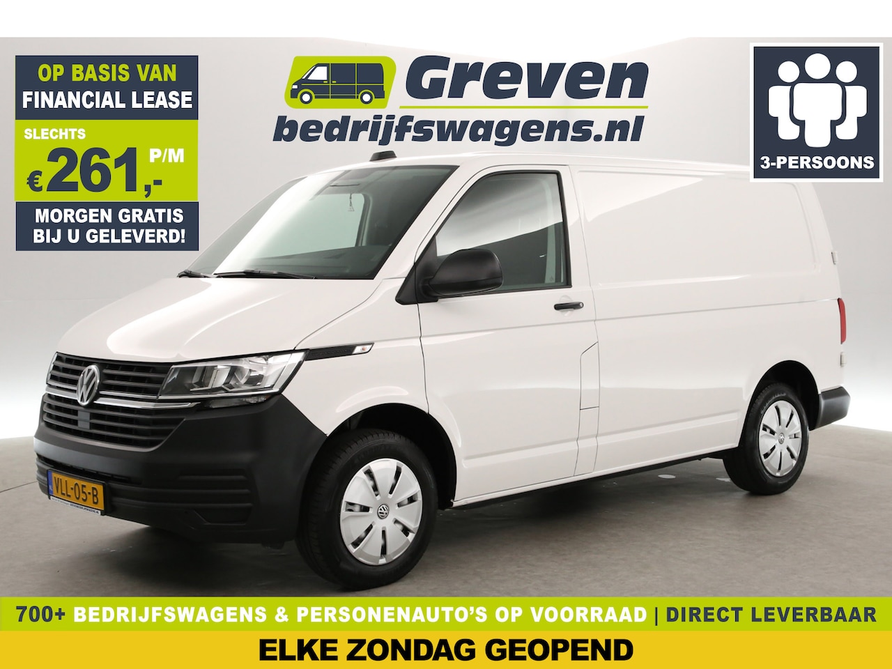 Volkswagen Transporter - 2.0 TDI L1H1 | 140PK | Airco | Cruise | Carplay | 3-Zits | Parkeersens. - AutoWereld.nl