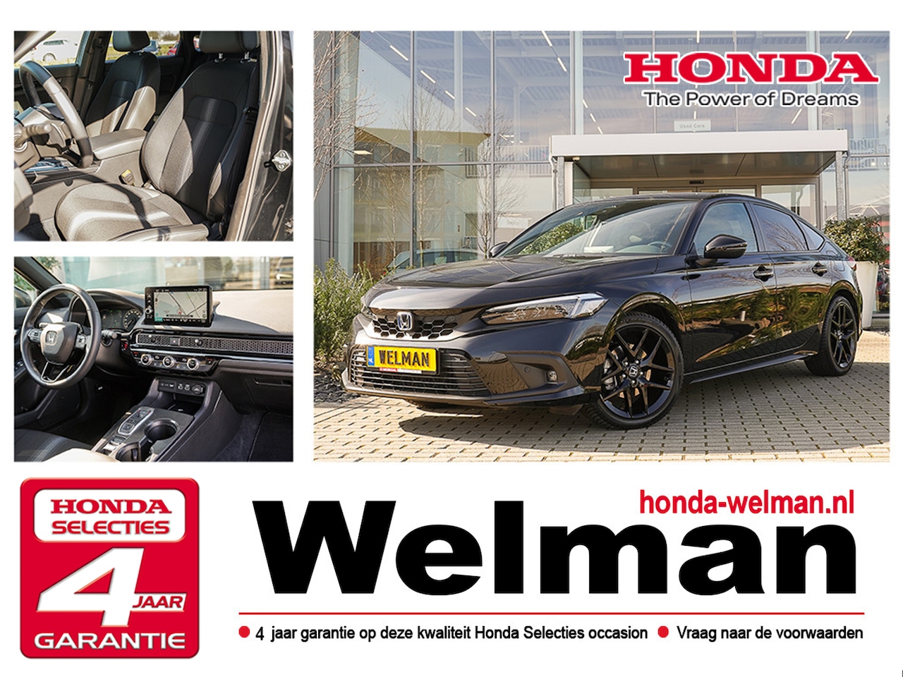 Honda Civic - 2.0i e:HEV SPORT - AUTOMAAT - HYBRID - ALL WEATHERS - AutoWereld.nl