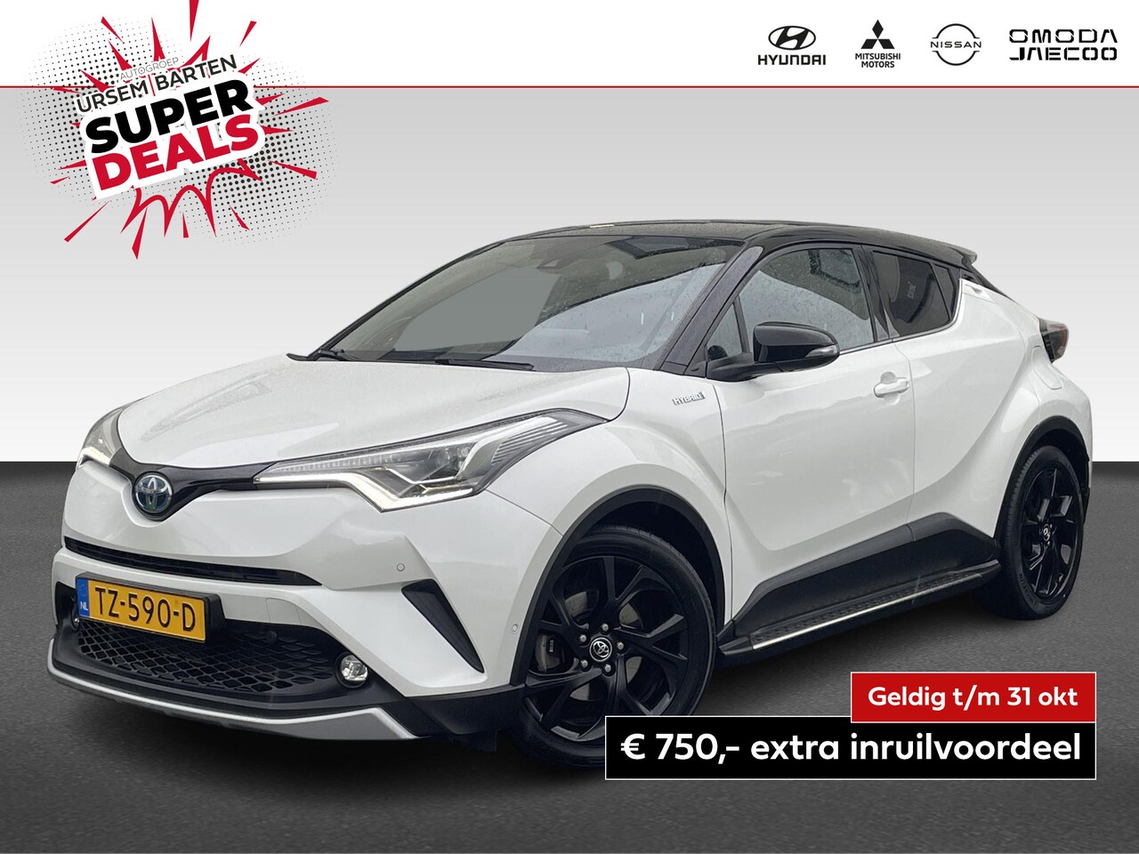 Toyota C-HR - 1.8 Hybrid Bi-Tone | leder | JBL Audio | Twotone | trekhaak | sidebars | navigatie - AutoWereld.nl