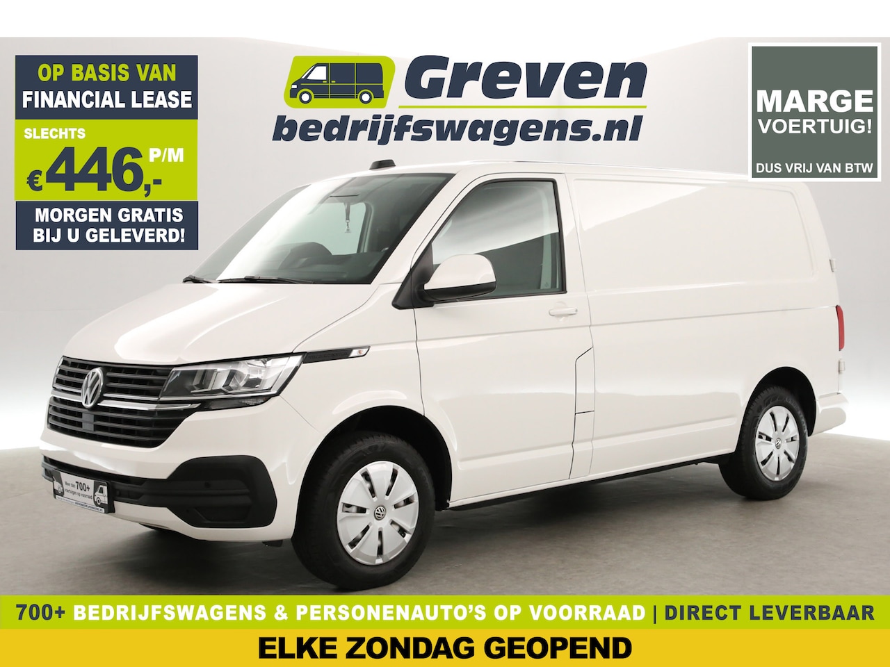 Volkswagen Transporter - 2.0 TDI L1H1 | 140PK | MARGE | Automaat | Airco | Carplay | Camera | Navi | Parkeersens. - AutoWereld.nl