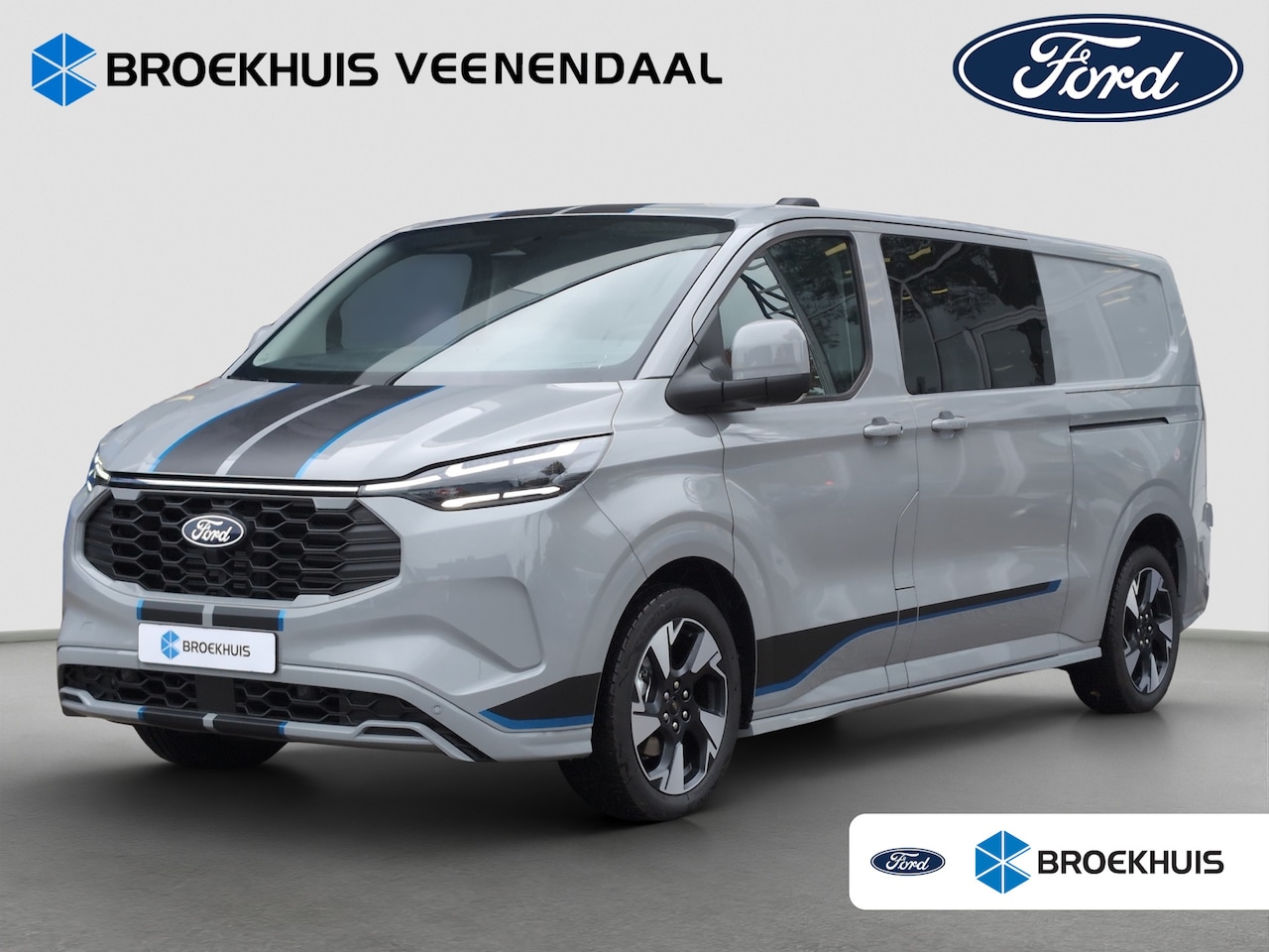 Ford Transit Custom - 320 2.5 PHEV L2H1 Sport Dubbel Cabine | Direct leverbaar! | Trekhaak | LED | 19 inch | Dub - AutoWereld.nl