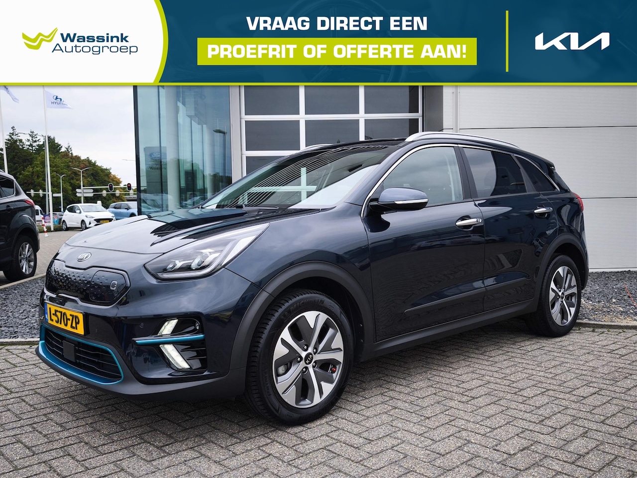 Kia e-Niro - 64kWh 204pk Automaat DynamicPlusLine | Navigatie | Open dak | stoelverwarming - AutoWereld.nl