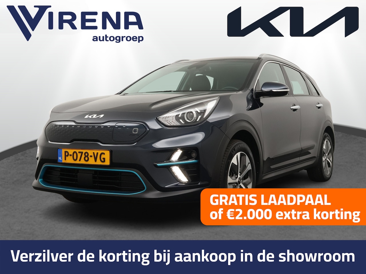 Kia e-Niro - DynamicLine 64 kWh - SOH 94,2% - Adaptief Control - Climate Control - Navigatie - Apple/An - AutoWereld.nl
