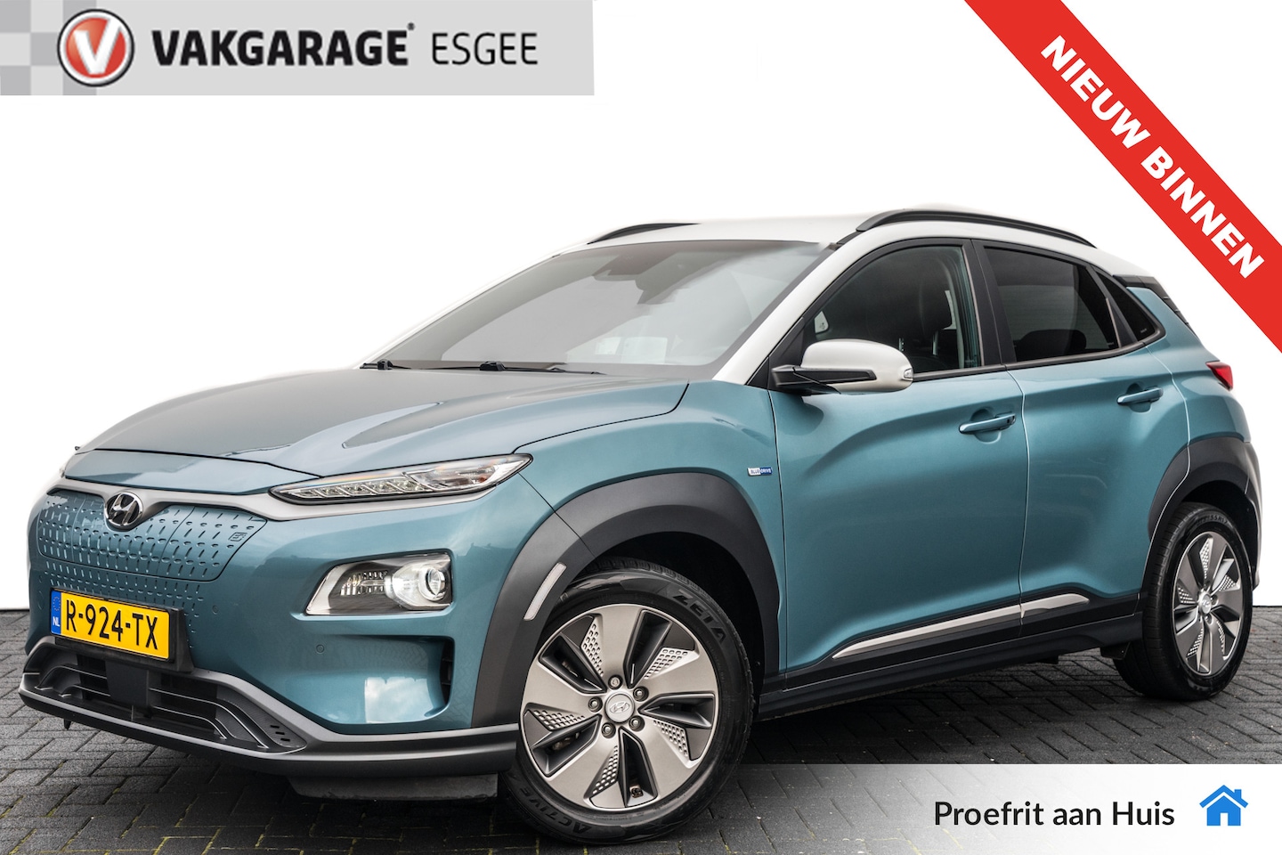 Hyundai Kona Electric - EV Premium 64 kWh RIJKLAAR INCL:GARANTIE AUTOMAAT | Two-Tone lak | Leer | Clima | Navigati - AutoWereld.nl