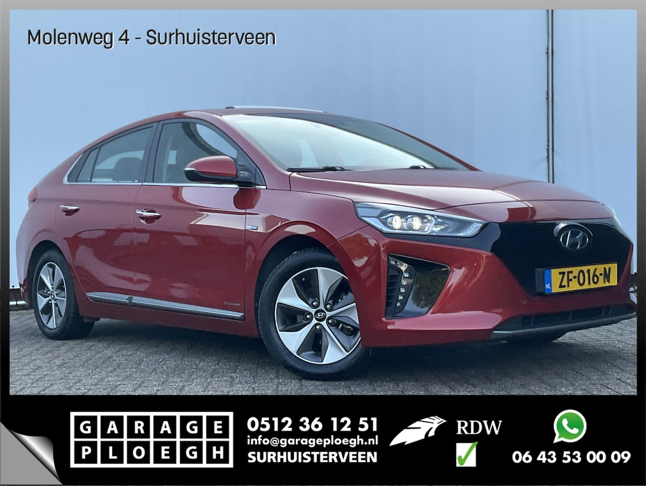 Hyundai IONIQ - Premium EV Incl.BTW Trekhaak Pano Leer Stoelverw+Ventilatie Adap.Cruise Keyless BOMVOL! - AutoWereld.nl