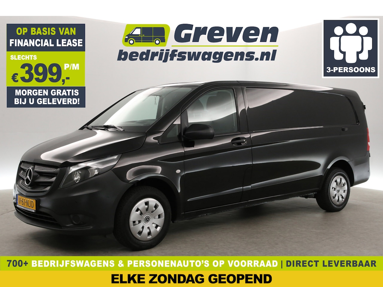 Mercedes-Benz Vito - 116 CDI Extra Lang | 164PK | Airco | Camera | Cruise | Carplay | 3-Zits | Navi | Parkeerse - AutoWereld.nl