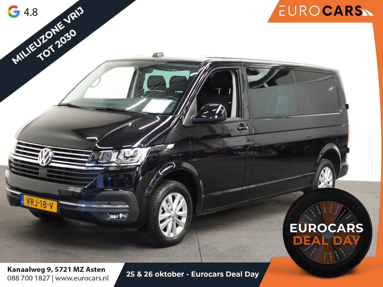 Volkswagen Transporter - 2.0 TDI L2 Dubbele Cabine Automaat Airco Cruise control Camera Apple Carplay/Android Auto - AutoWereld.nl