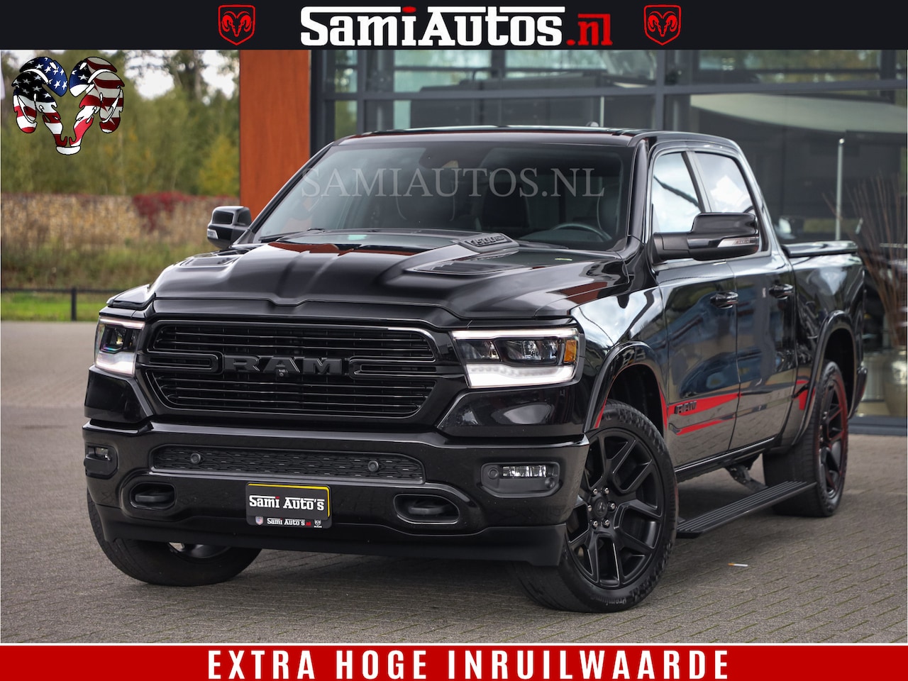 Dodge Ram 1500 - BLACK EDITION | 4X4 5.7 V8 | PRINS LPG | CAMERA | APPLE CARPLAY | 3500KG | 22INCH NIGHT | - AutoWereld.nl