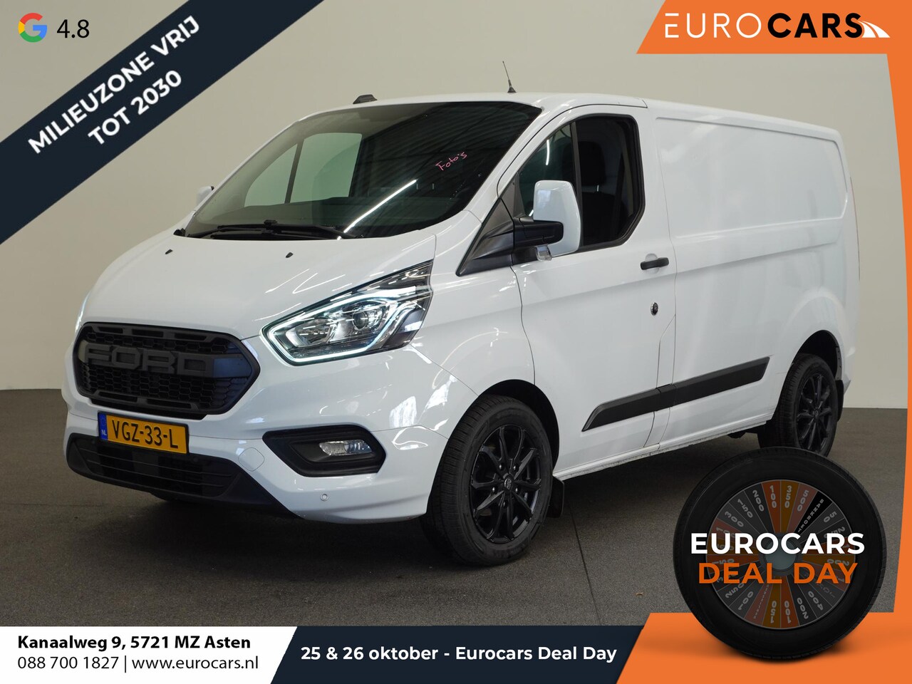 Ford Transit Custom - 130PK Automaat L1H1 Raptor Edition Navi Airco Bluetooth Cruise Trekhaak - AutoWereld.nl