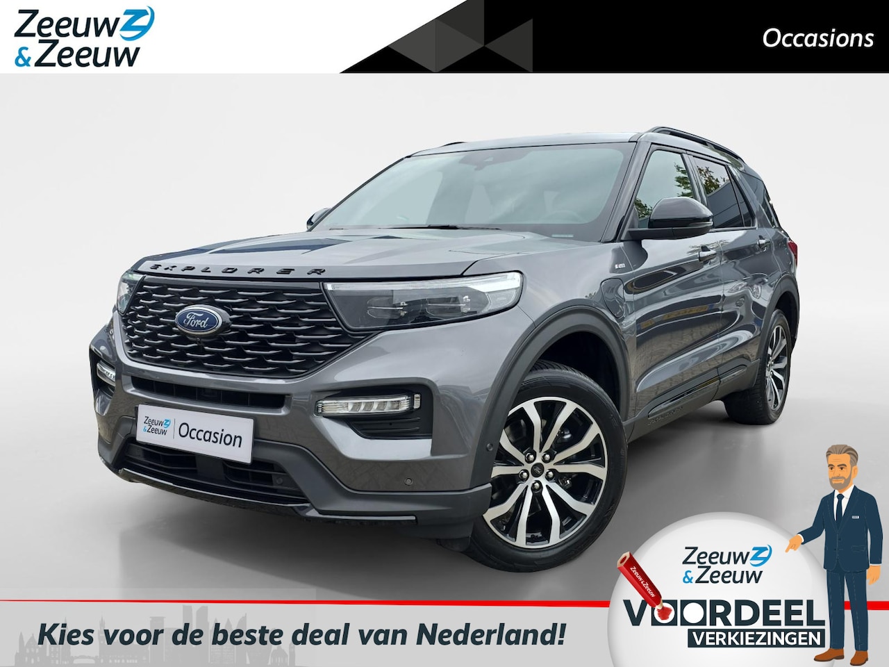 Ford Explorer - 3.0 V6 EcoBoost PHEV ST-Line | Trekhaak | Stoelverwarming/Ventilatie | 360 Camera | Adapti - AutoWereld.nl