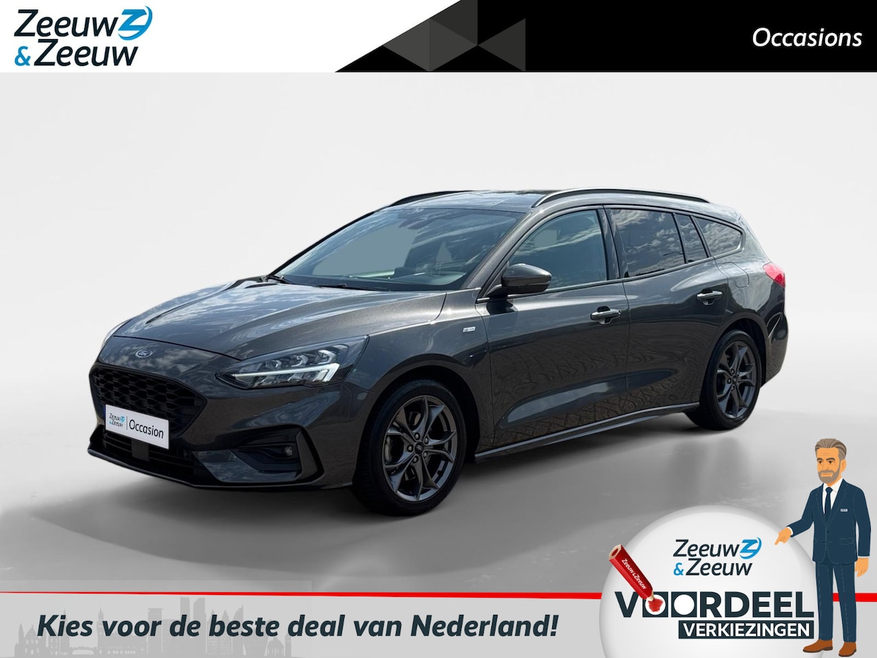 Ford Focus Wagon - 1.0 EcoBoost Hybrid ST-Line | Dealer Onderhouden | Elektrisch bedienbare Trekhaak | Apple - AutoWereld.nl