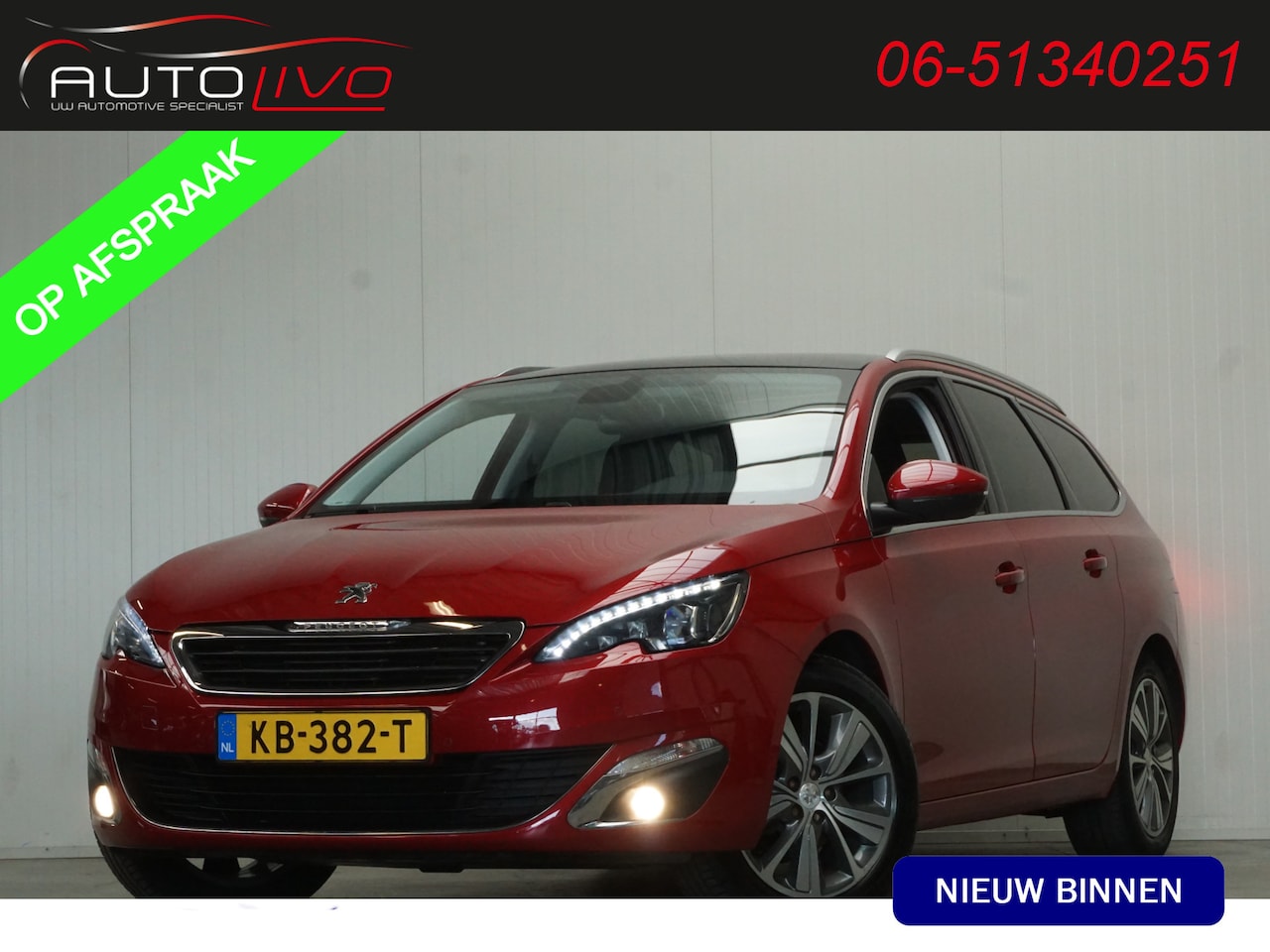 Peugeot 308 SW - 1.2 PureTech Blue Lease Premium AUTOMAAT! 130 PK! PANO MASSAGE LED NAVI CLIMA PDC - AutoWereld.nl
