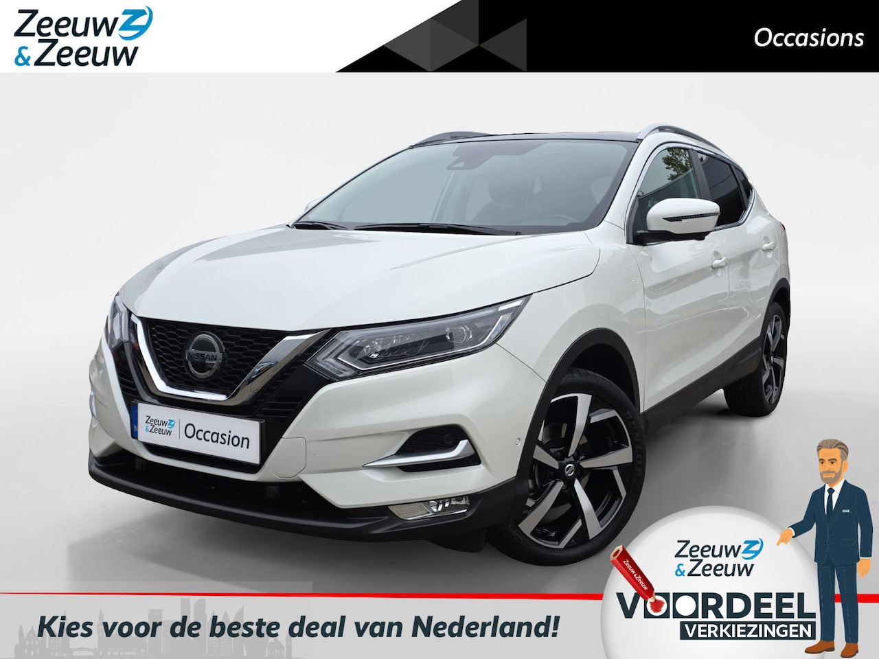 Nissan Qashqai - 1.2 Tekna 1e Eigenaar | Panoramadak | Trekhaak | Elektr. verstelbare Stoelen | 360 Camera - AutoWereld.nl