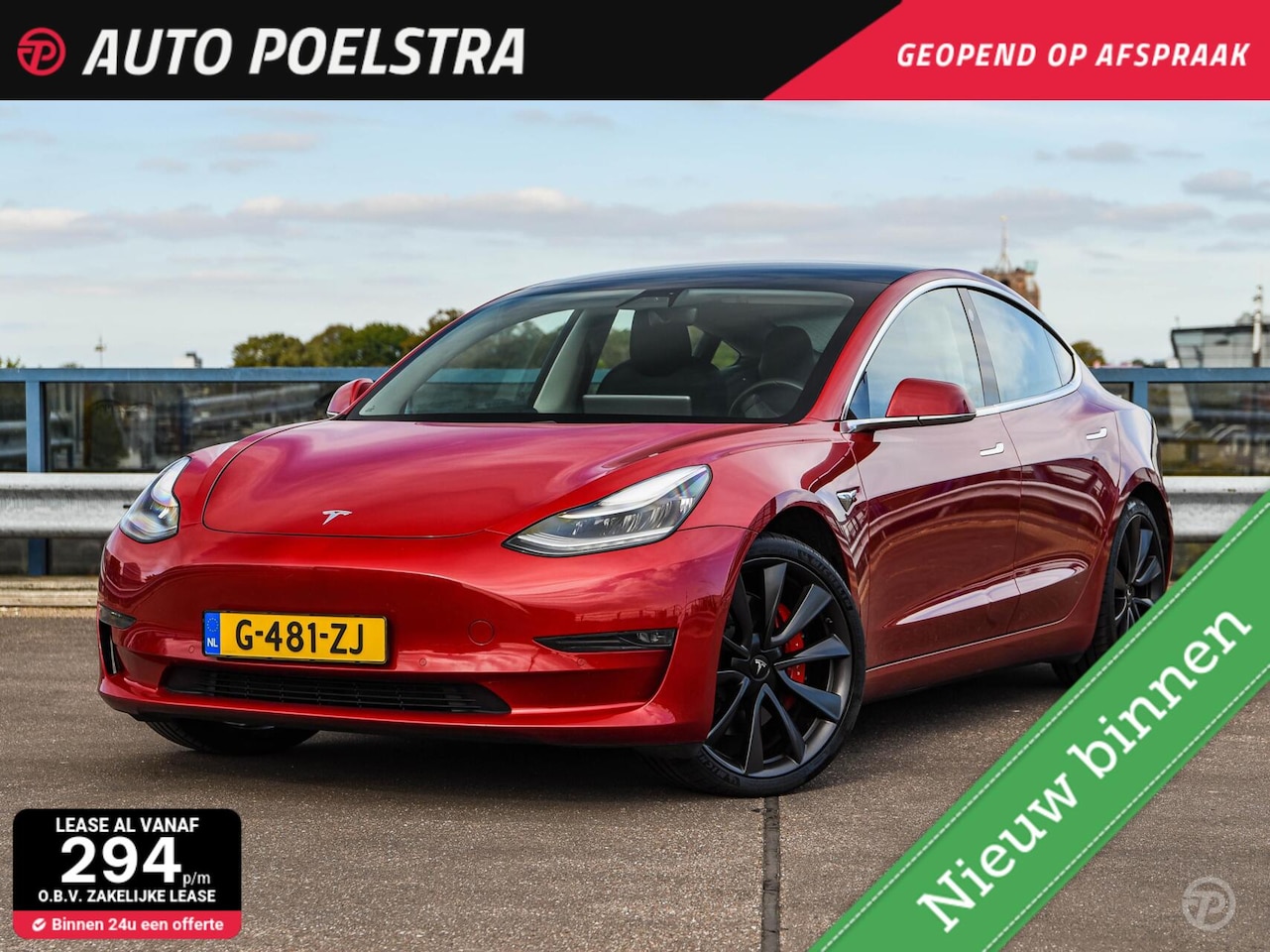 Tesla Model 3 - Performance AWD 75 kWh 462 PK FSD Full Self Driving Panoramadak Zwart Leder 20" incl. BTW - AutoWereld.nl
