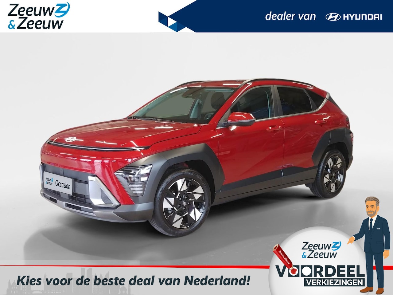 Hyundai Kona - 1.6 GDI HEV Premium | Trekhaak | Leder | 360'' camera | Stoelverwarming | - AutoWereld.nl