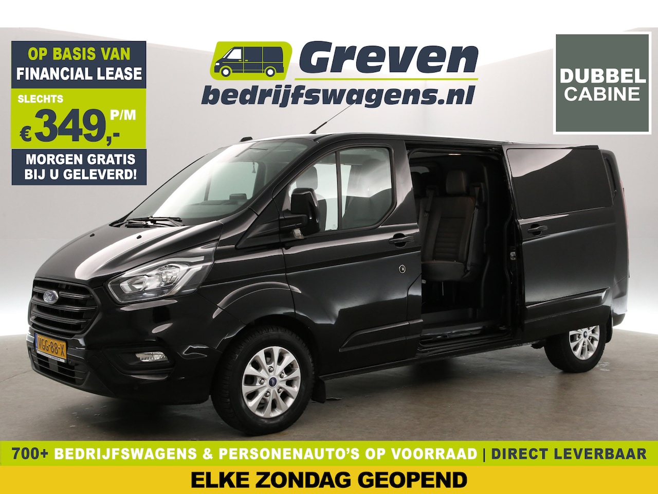 Ford Transit Custom - 300 2.0 TDCI L2H1 Limited | DC | Airco | Cruise | Carplay | Navigatie | 2xSchuifdeur | Tre - AutoWereld.nl