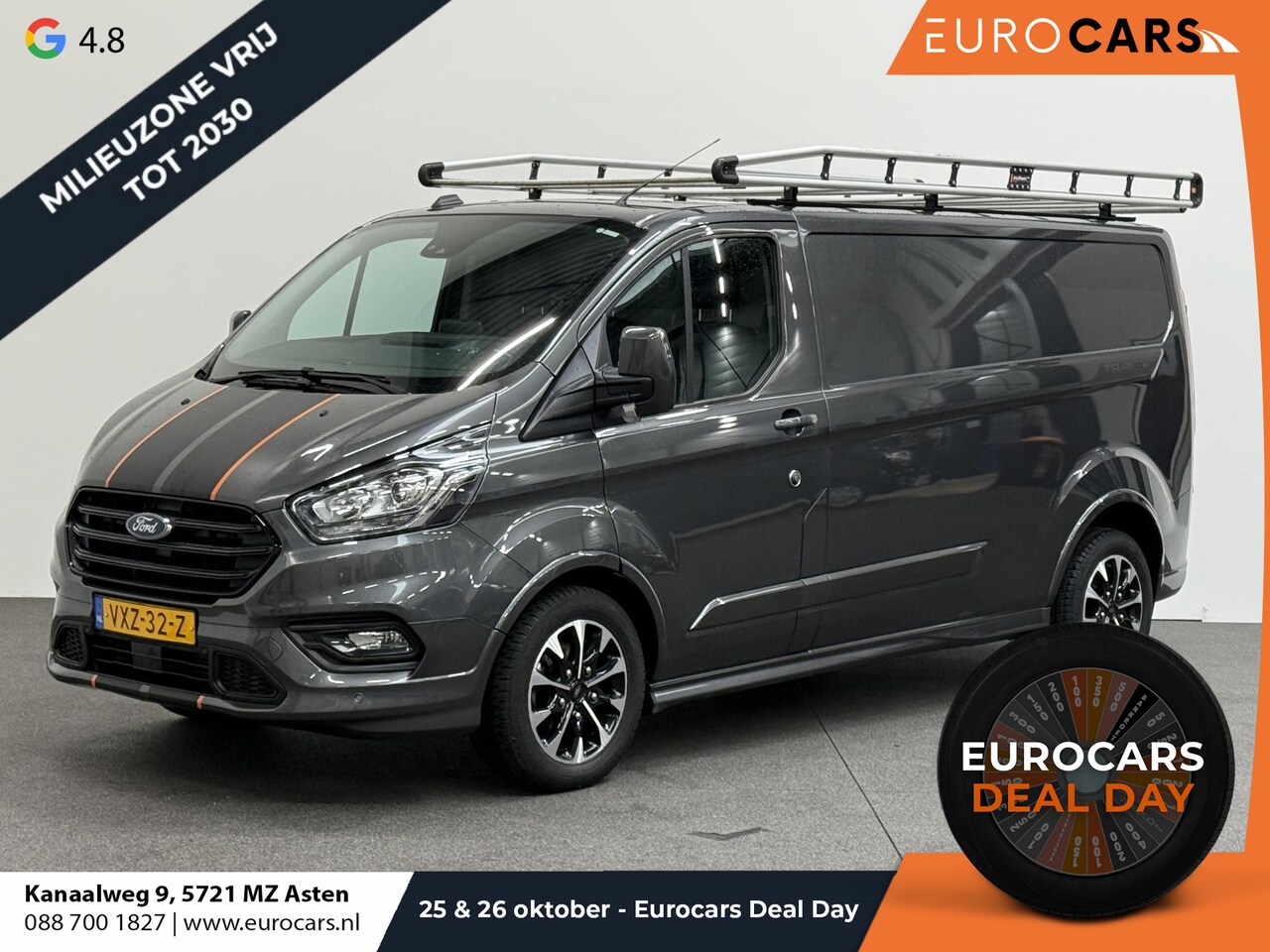 Ford Transit Custom - 320 2.0 TDCI L2H1 Sport Automaat Airco ACC Bluetooth Navi Trekhaak Imperiaal - AutoWereld.nl