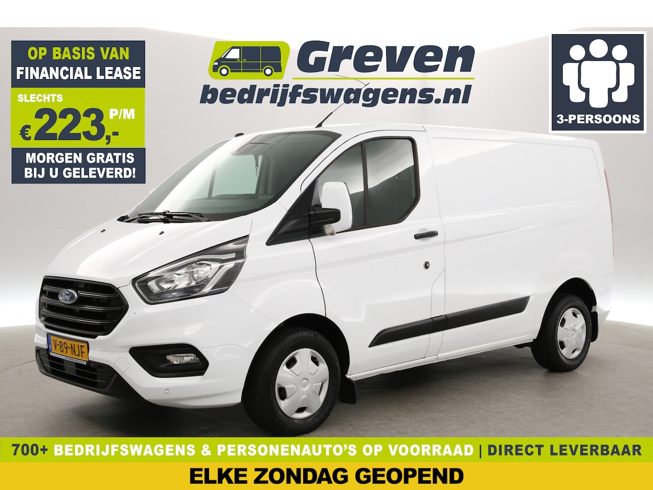 Ford Transit Custom - 2.0 TDCI L1H1 | Airco | Cruise | 3-Zits | Parkeersens. | Stoelverw. - AutoWereld.nl