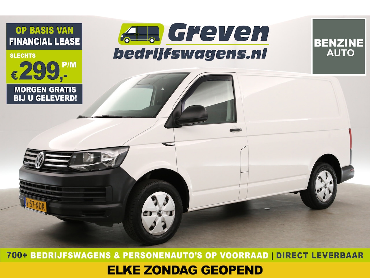 Volkswagen Transporter - 2.0 TSI 150PK L1H1 | Benzine | EMISSIEVRIJE ZONE | 3-Zits | Trekh. | Parkeersens. - AutoWereld.nl