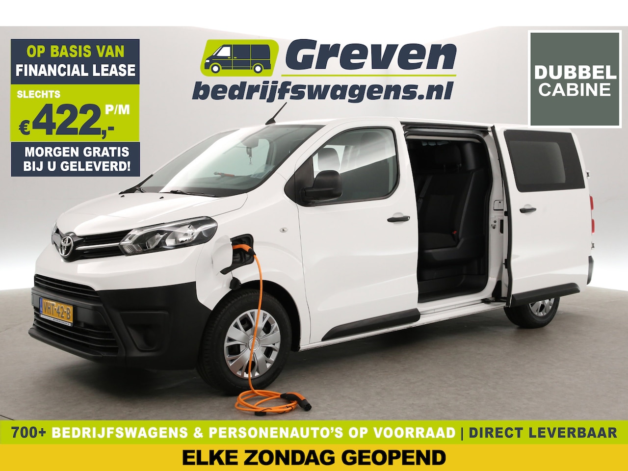 Toyota ProAce - Extra Range 75 kWh L3H1 | Dubbele Cabine | Elektrisch | Airco | Cruise | Carplay | 2xSchui - AutoWereld.nl
