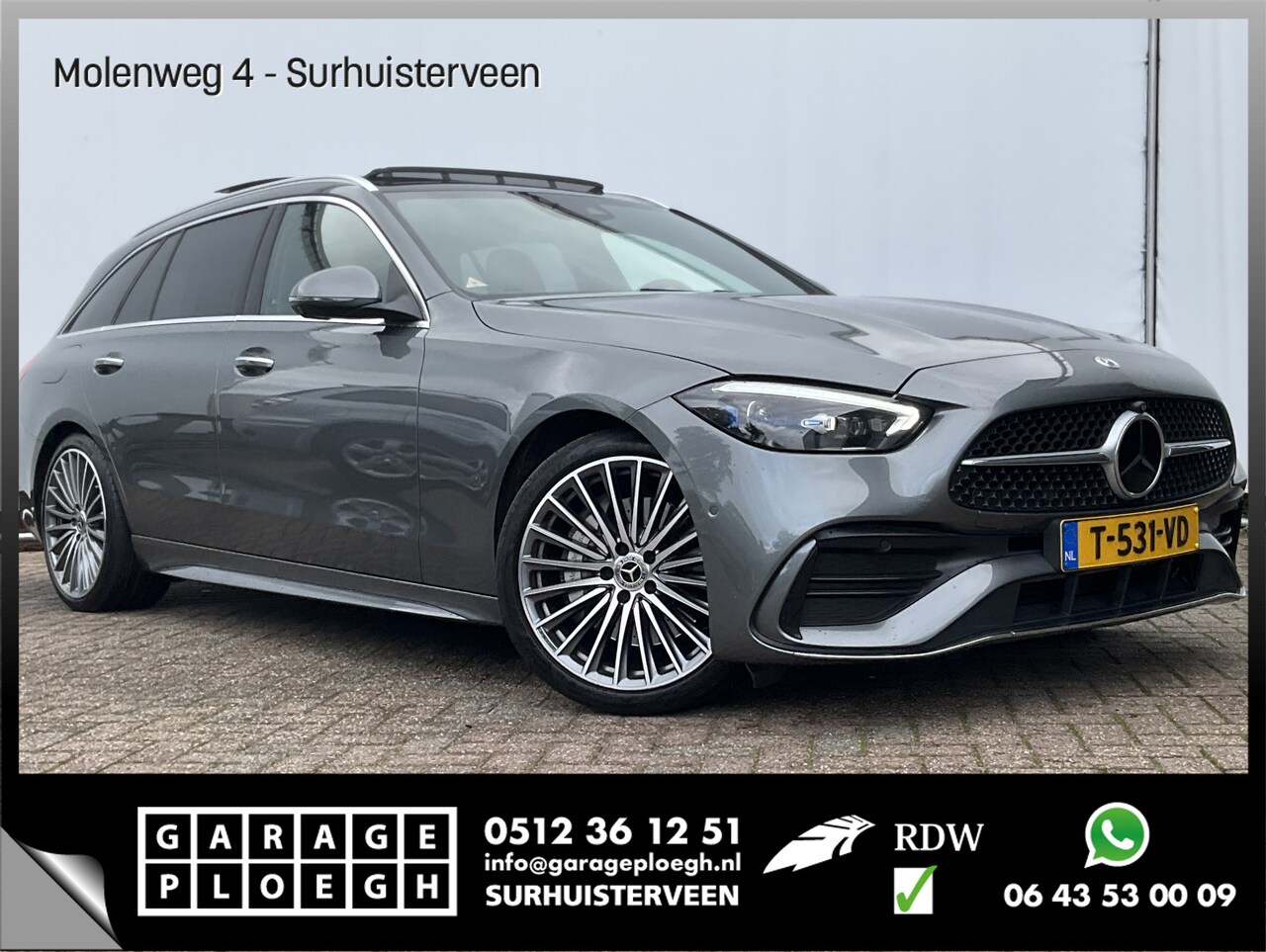 Mercedes-Benz C-klasse Estate - 180 AMG Line Trekhaak Pano Burmester Memory HUD Leer Verw+Ventilatie BOMVOL! - AutoWereld.nl