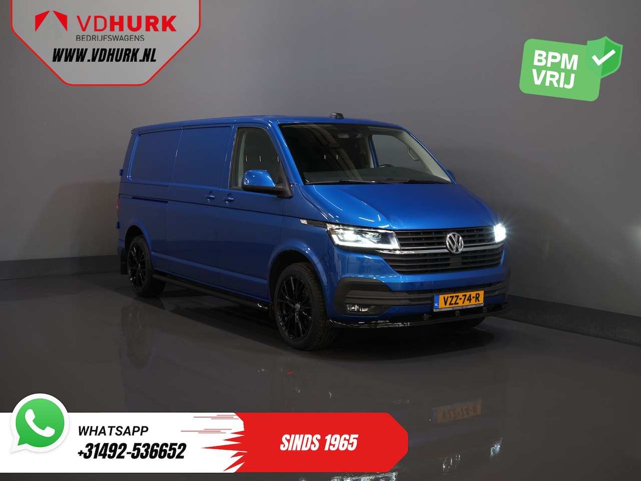 Volkswagen Transporter - T6.1 2.0 TDI 150 pk L2 DSG Aut. Highline BPM VRIJ! Adapt.Cruise/ 19"LMV/ Spoiler/ Sidebars - AutoWereld.nl