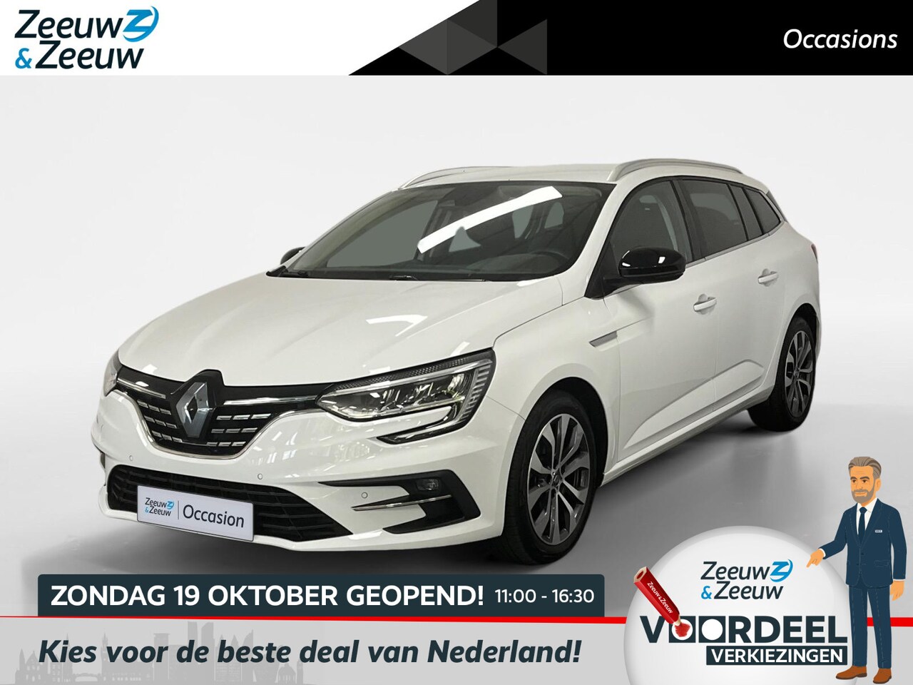 Renault Mégane Estate - 1.3 TCe 140 Techno AUTOMAAT AIRCO NAVI CRUISE CONTROLE CAMERA PARKEERSENSOREN APPLE CARPLA - AutoWereld.nl