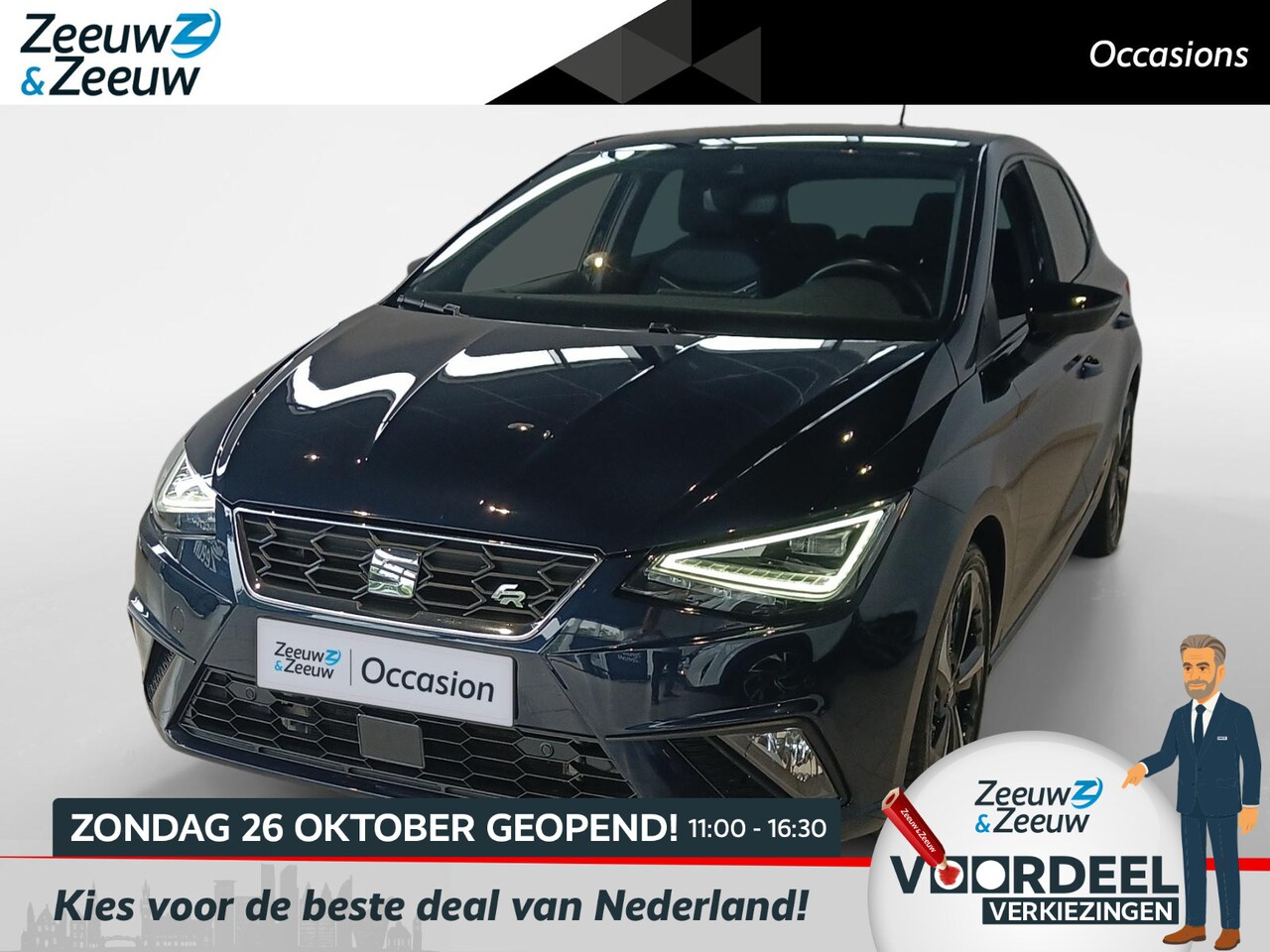 SEAT Ibiza - 1.0 EcoTSI FR *Automaat*Navi+Camera*Climate*Parkeersensoren*LM.Velgen*ETC.. - AutoWereld.nl