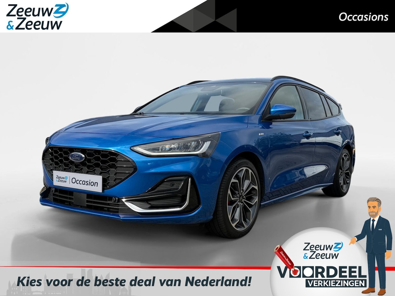 Ford Focus Wagon - 1.0 EcoBoost Hybrid ST Line Vignale | Dealer onderhouden | Automaat | Navigatie | Apple ca - AutoWereld.nl