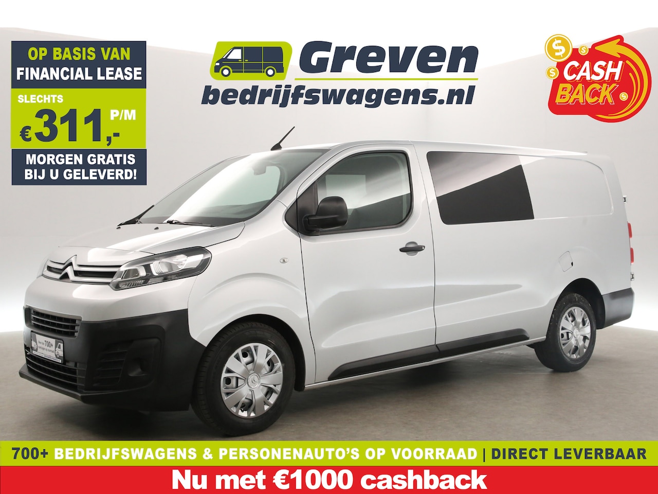 Citroën Jumpy - 2.0 BlueHDI L3H1 | MARGE | DC | Airco | Cruise | Trekh. | Carplay | Cruise | Navi | Parkee - AutoWereld.nl