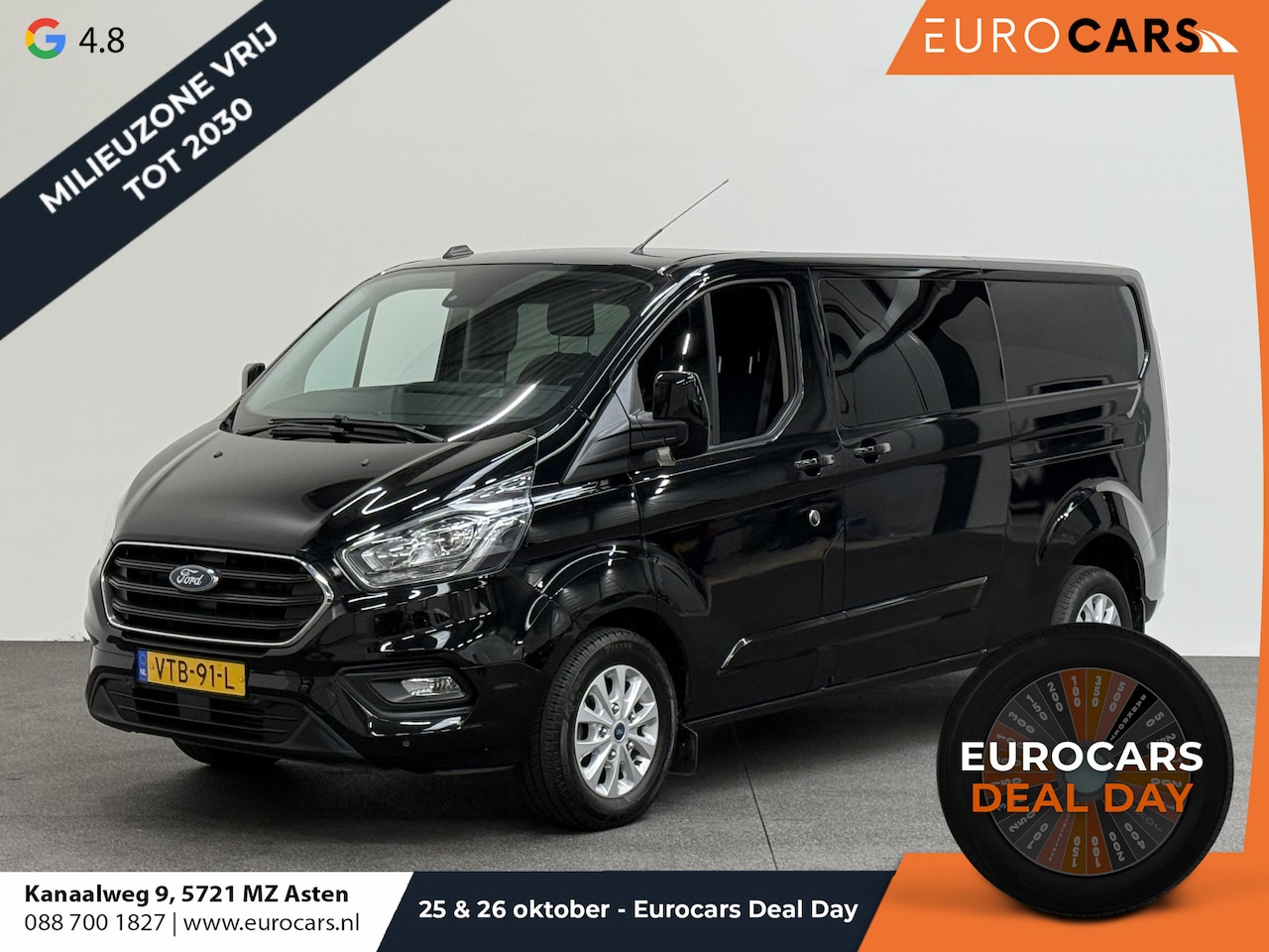 Ford Transit Custom - 300 2.0 TDCI L2H1 Limited Dubbele cabine Automaat Navi Airco 2 Schuifdeuren Trekhaak PDC C - AutoWereld.nl