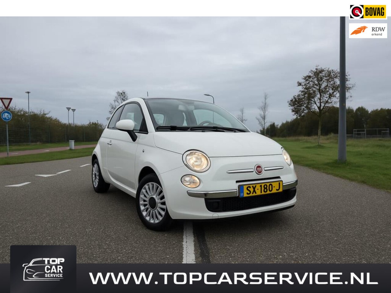 Fiat 500 - 1.2 Lounge Pano,Stuurbed,Nap,New Apk - AutoWereld.nl