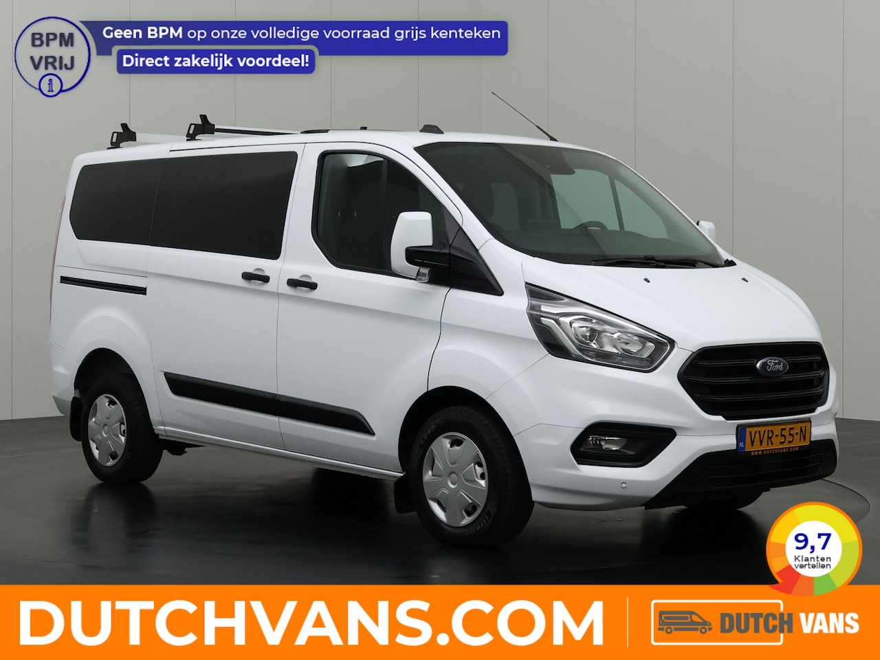 Ford Transit Custom - 2.0TDCI 130PK Dubbele Cabine | Navigatie | Camera | 6-Peroons | Trekhaak | Dakdragers - AutoWereld.nl