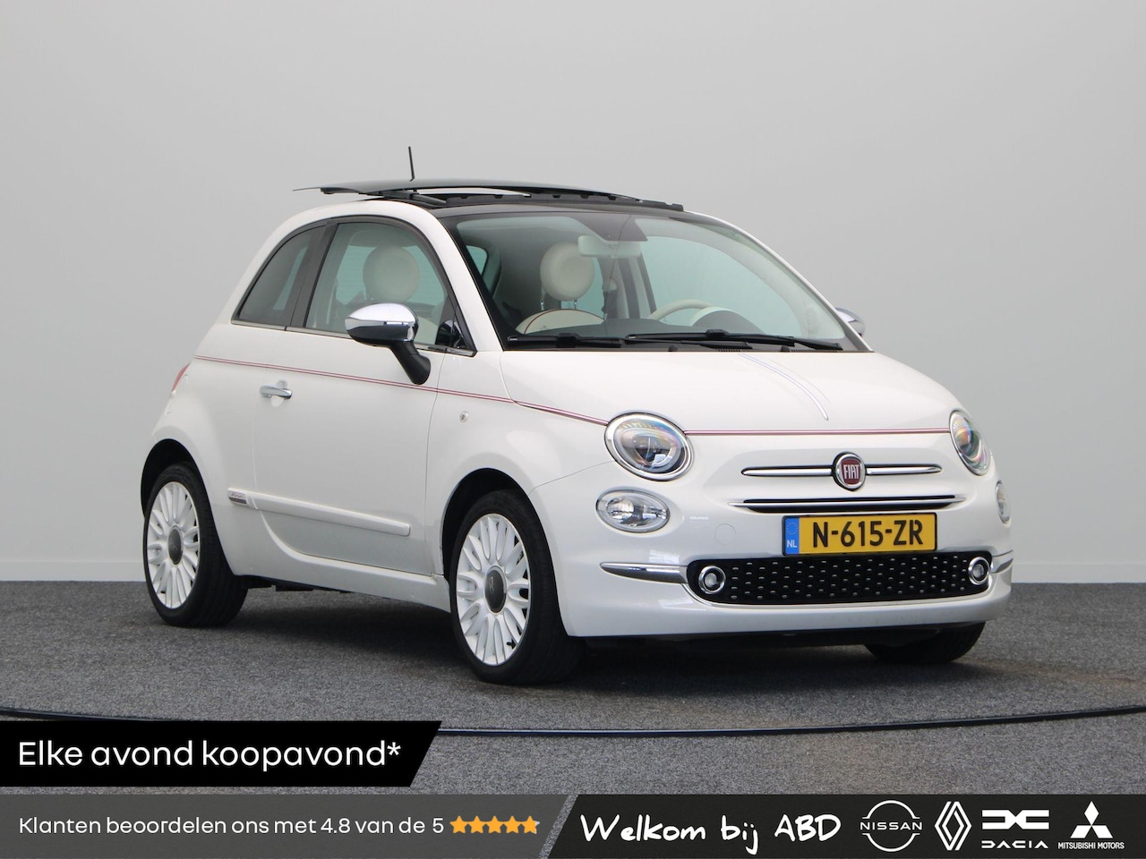 Fiat 500 - 1.2 Dolcevita | Nieuwstaat |  Glazen Schuif/kantel dak | Beats Audio | Uconnect navigatie - AutoWereld.nl